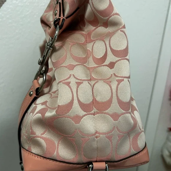 COACH ASHLEY PEONY PINK SIGNATURE CARRYALL HANDBAG SHOULDER BAG PURSE - Picture 13 of 16